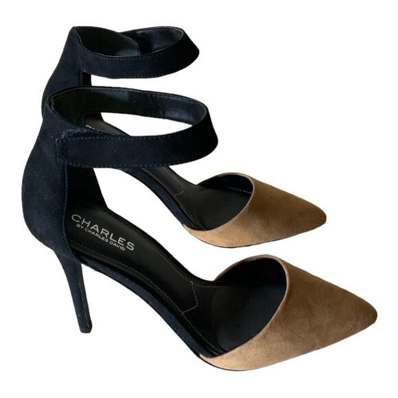 Charles David Shoes Women's Size 9M Pointy Stiletto Pumps Ankle Strap Two-Tone - Picture 2 of 13